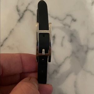 Authentic Hermes Hapi  black leather bracelet